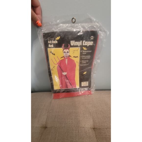 Rubie's Other - Vintage Rubie’s 44" Red Vinyl Cape – Waterproof Costume Accessory 1970s–80s Made